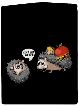 Alergický ježko dámska mikina na zips Black