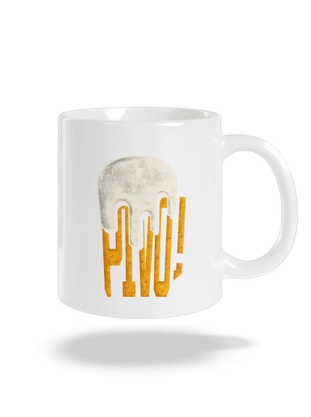 Nápis Pivo klasický hrnček White