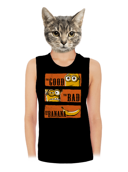 Hodný zlý a banán dámske tielko voľné Black
