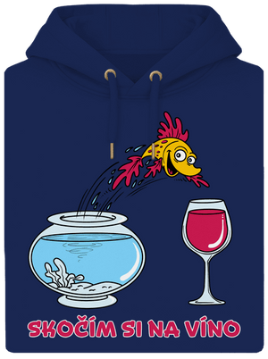 Skočím si na víno unisex mikina premium Navy