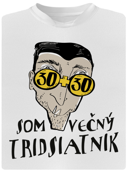 Večný tridsiatnik pánske športové tričko White