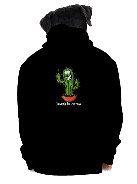 Povedz to kvetom pánska mikina na zips Black