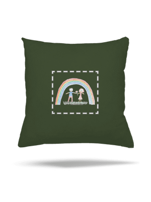 Detské kresby - Nahraj vlastnú vankúš Olive Green