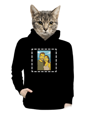 Simpsonovi z vlastnej fotky dámska mikina klokanka Black