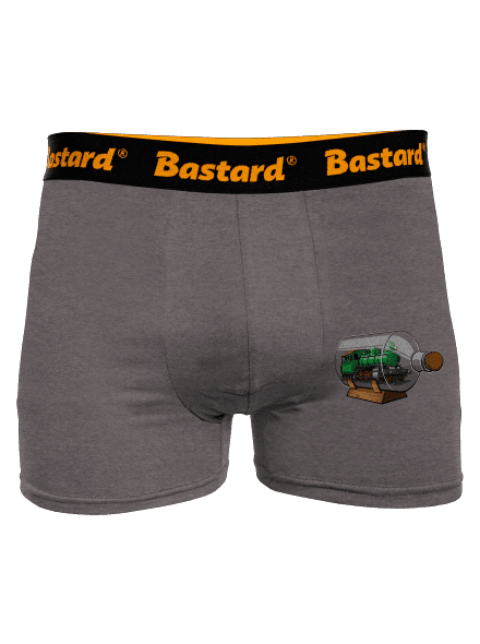 Lokomotíva vo fľaši boxerky Gray Melange