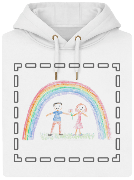 Detské kresby - Nahraj vlastnú unisex mikina premium Snowwhite