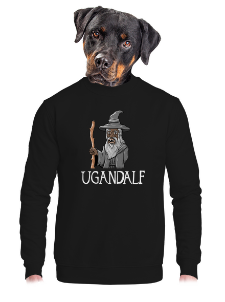 Ugandalf unisex mikina bez kapucne Black