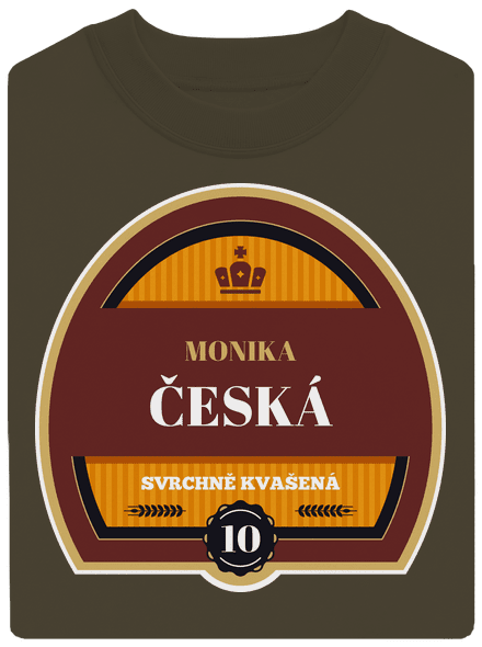 Pivná etiketa unisex mikina bez kapucne Urban Khaki