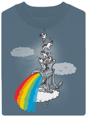 Ako vzniká dúha unisex mikina bez kapucne Nordic Blue