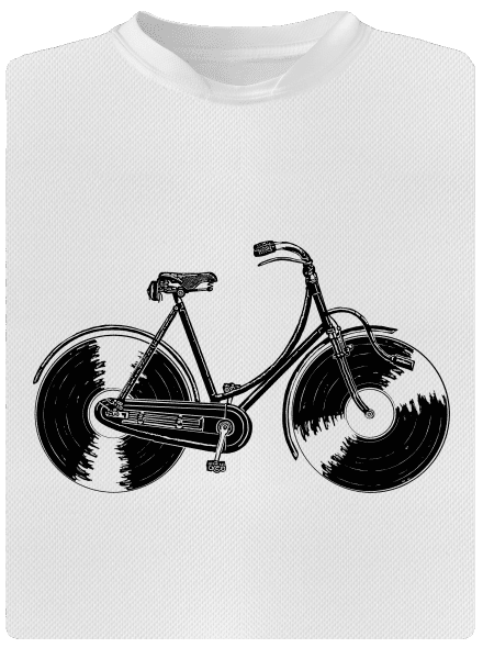 Gramofónový bicykel detské športové tričko White