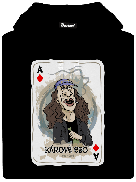 Kárové eso pánska mikina klokanka Black