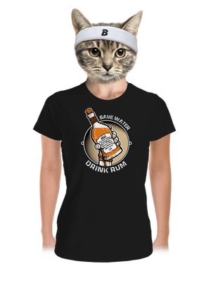 Save water dámske športové tričko Black