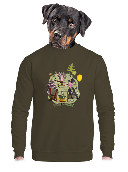Pártyzáni unisex mikina bez kapucne Urban Khaki