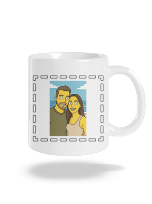 Simpsonovi z vlastnej fotky klasický hrnček White