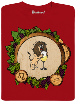 Vínny horoskop: Lev pánske dlhý rukáv Red