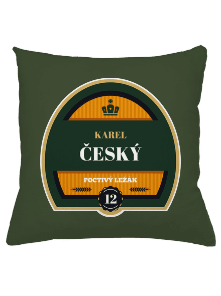 Pivná etiketa vankúš Olive Green