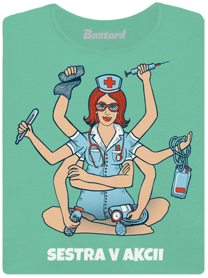 Sestra v akcii dámske tričko prémium Mint Mal