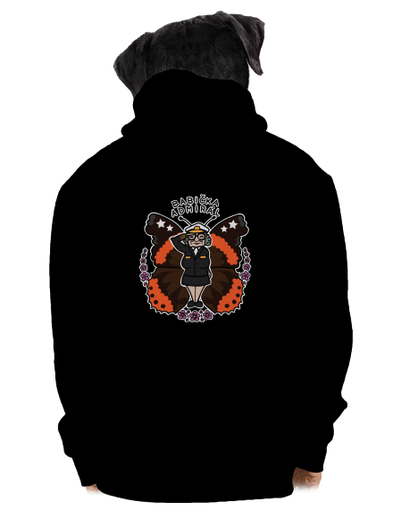 Babička admirál pánska mikina na zips Black