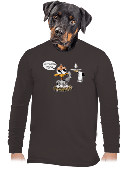 Neznášam vajcia pánske dlhý rukáv Bear Brown
