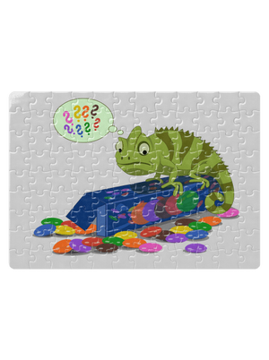 Zmätený chameleón puzzle White