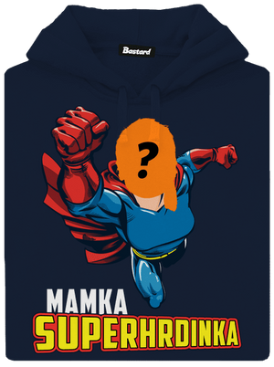 Mamka superhrdinka pánska mikina klokanka Navy