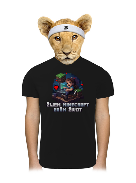 Žijem Minecraft detské športové tričko Black