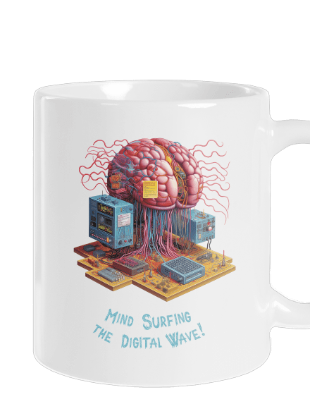 Mind surfing the digital wave klasický hrnček White