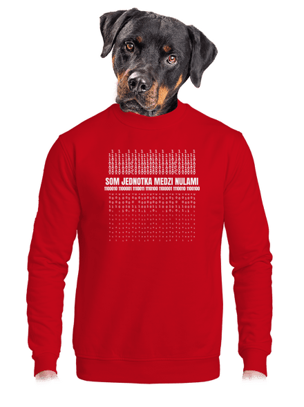 Jednotka medzi nulami unisex mikina bez kapucne Red