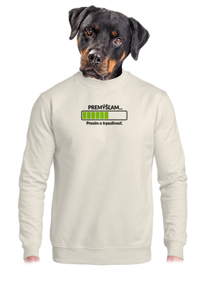 Premýšľam unisex mikina bez kapucne Off White