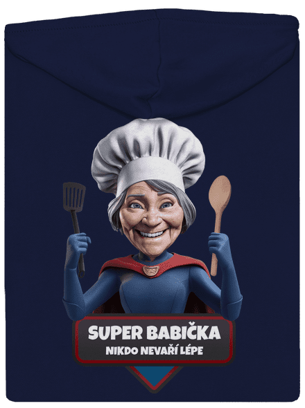 Super babička pánska mikina na zips Navy