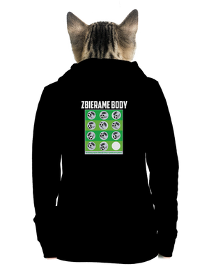 Zbierame body - futbal dámska mikina na zips Black