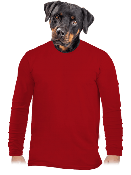 Bez potlače pánske dlhý rukáv Red
