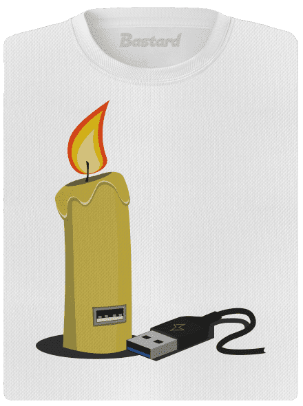 USB sviečka dámske športové tričko White