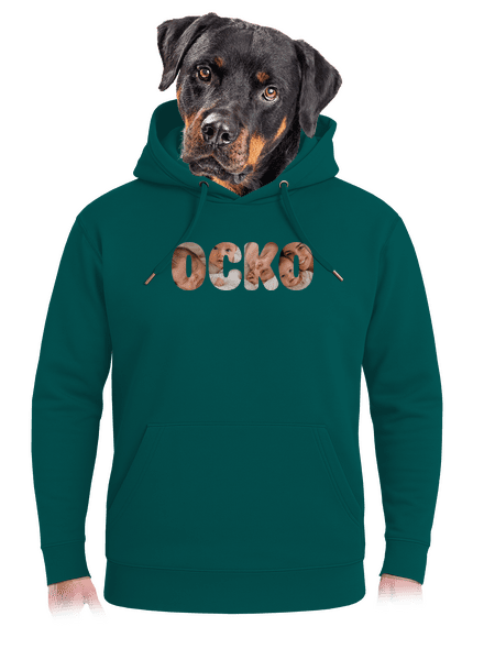 Nápis ocko z vlastných fotiek unisex mikina premium Emerald Green