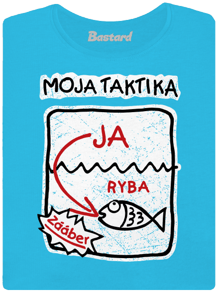 Rybárska taktika dámske tričko s lemom Blue Atol
