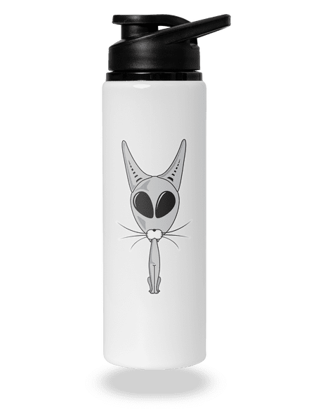 Mimozemská mačka flaša na vodu White