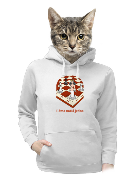 Dáma nahá jedna dámska mikina klokanka White