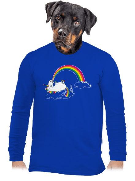 Tajomstvo dúhy pánske dlhý rukáv Royal Blue