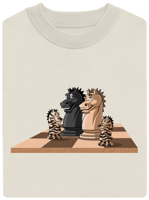 Šachová rodina unisex mikina bez kapucne Off White