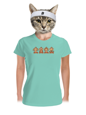 Opička s mobilom dámske športové tričko Mint Mal