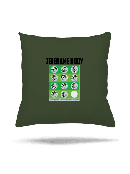 Zbierame body - futbal vankúš Olive Green