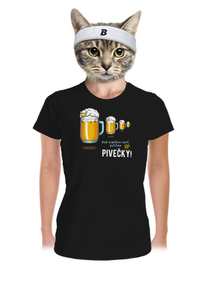 Pivečka dámske športové tričko Black