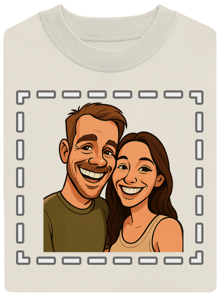 Karikatúra z vlastnej fotky unisex mikina bez kapucne Off White