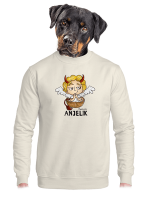 Anjelik unisex mikina bez kapucne Off White