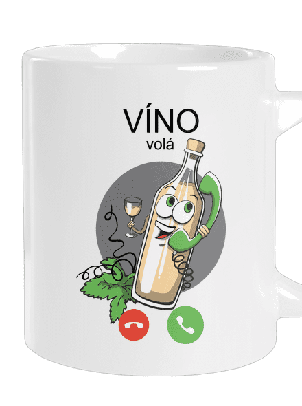 Biele víno volá veľký hrnček White