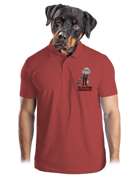 Neklidný bez piva pánska polokošeľa Burgundy