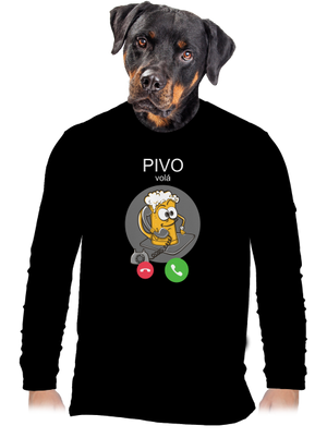 Pívo volá pánske dlhý rukáv Black