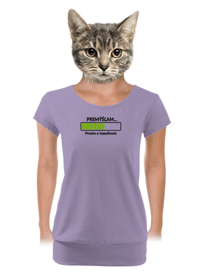 Premýšľam dámske tričko s lemom Lavender