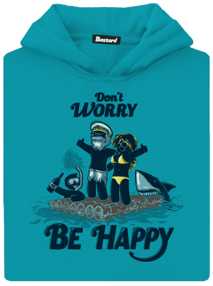 Don't worry detská mikina klokanka Hawaiian Blue