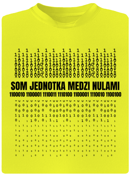 Jednotka medzi nulami pánske športové tričko Neon Yellow
